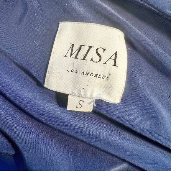Misa Los Angeles ‘Veronika’ Wrap Style Maxi Dress in Navy Blue Size Small - Picture 5 of 14